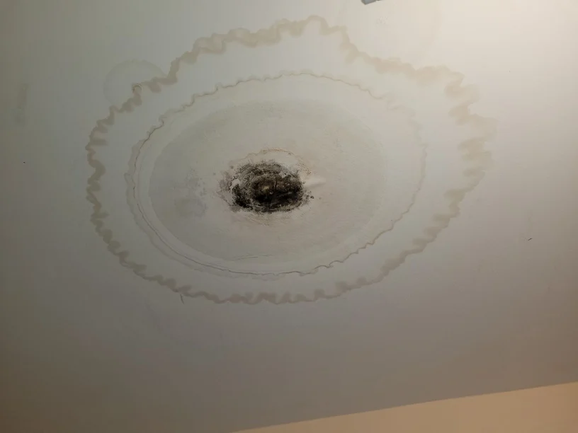 Water damage in the roof of an Omaha home