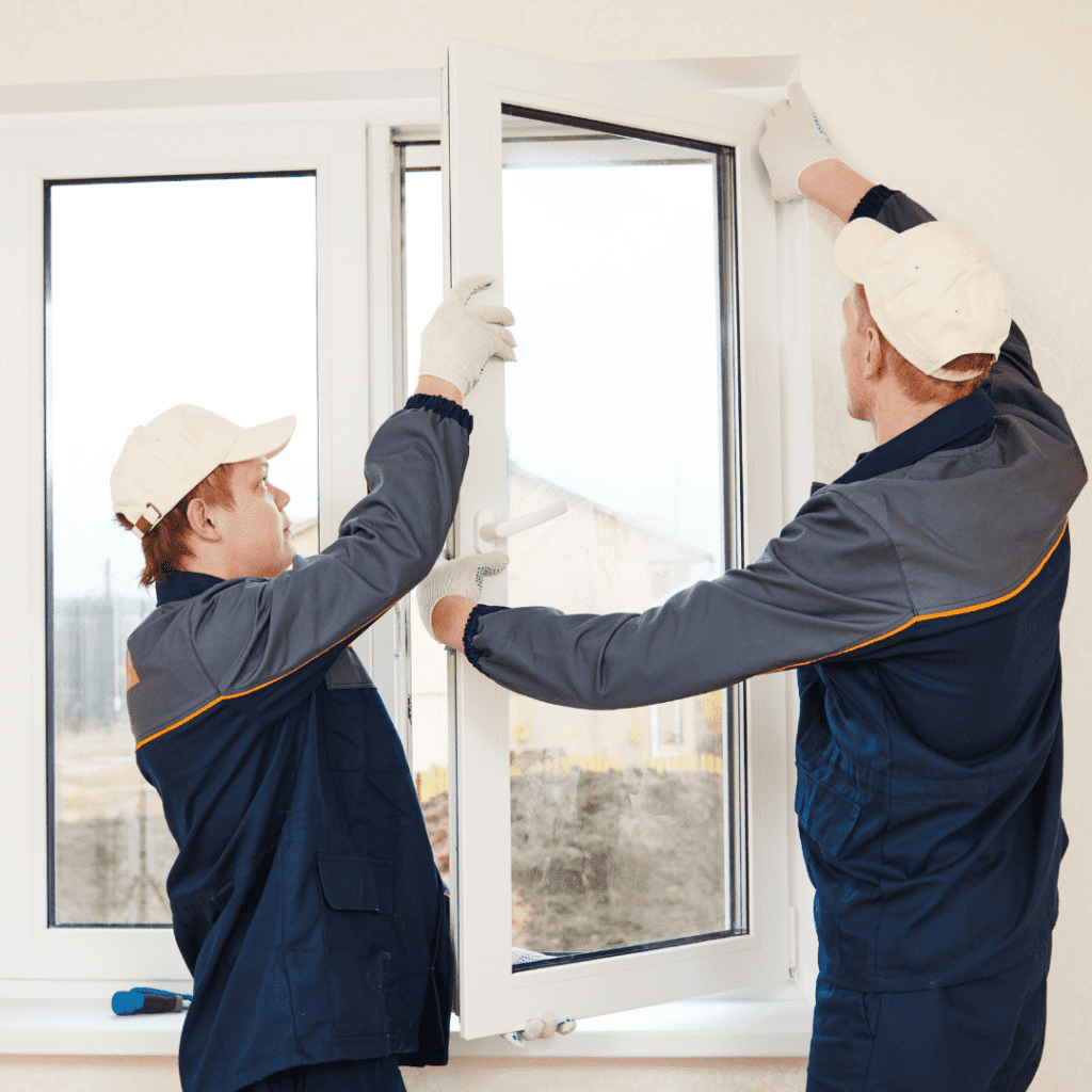 Pella certified window professionals installing windows in an Omaha home.