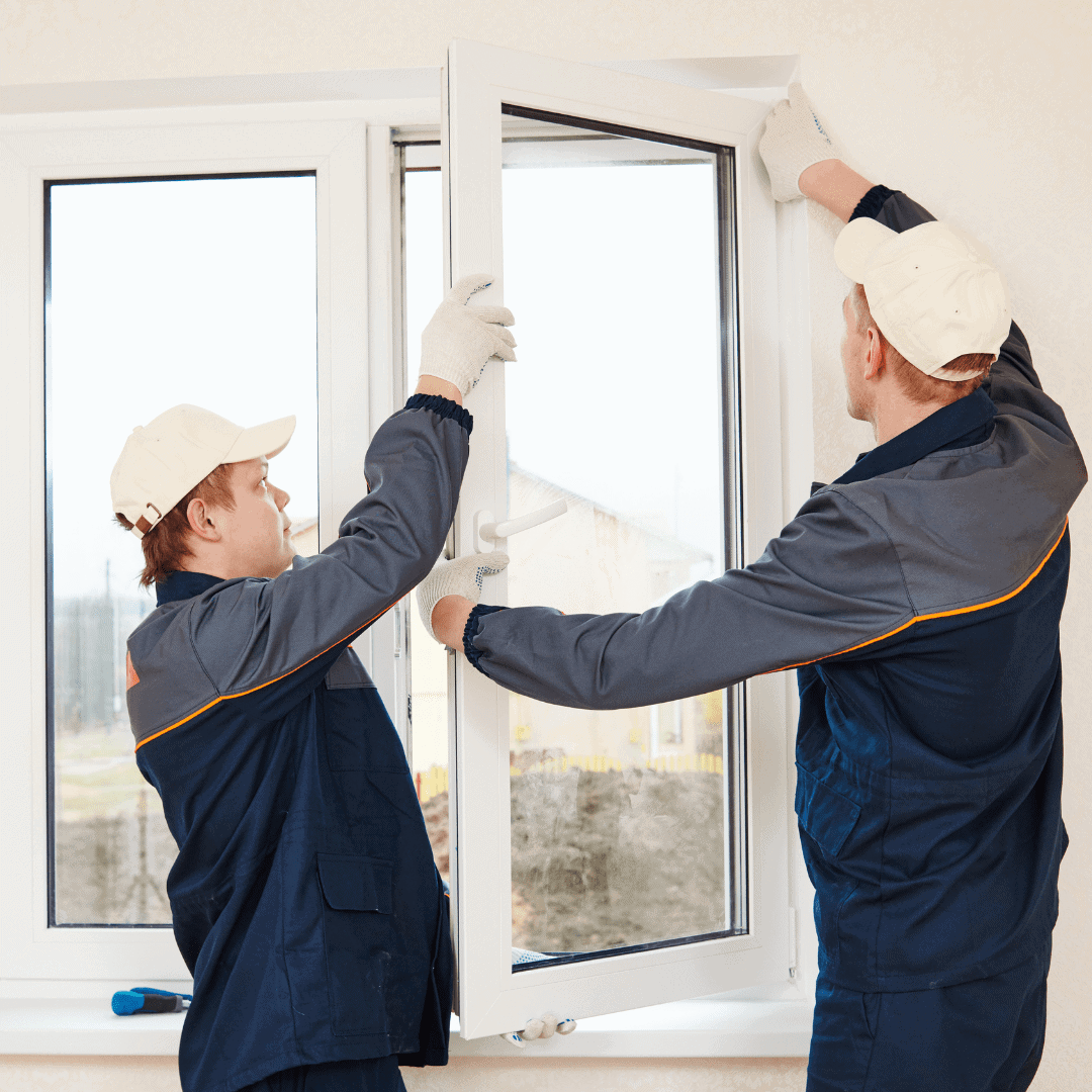 Pella certified window professionals installing windows in an Omaha home.