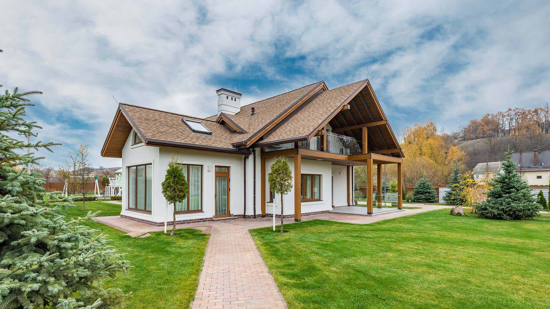 a picture of the front view of a house