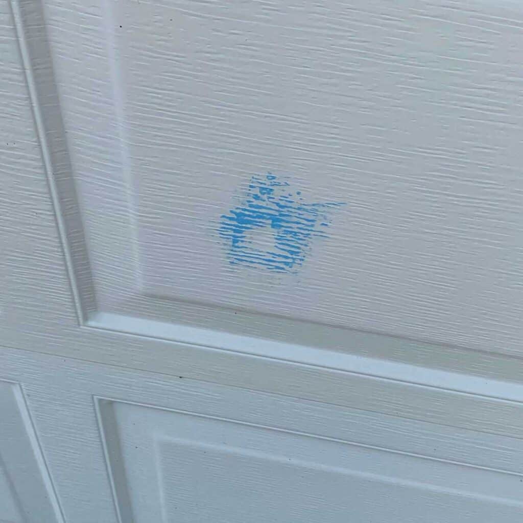 Hail Damage to Garage Door