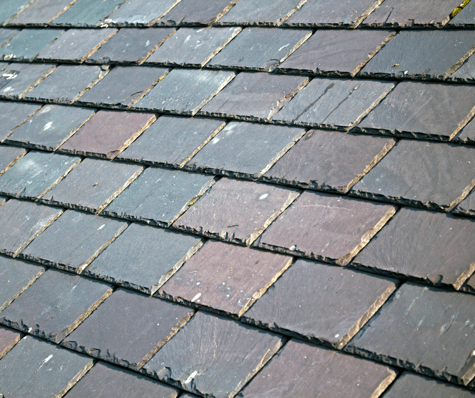 a close up image of a slate roof
