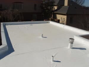 a Omaha commercial flat roof being showed