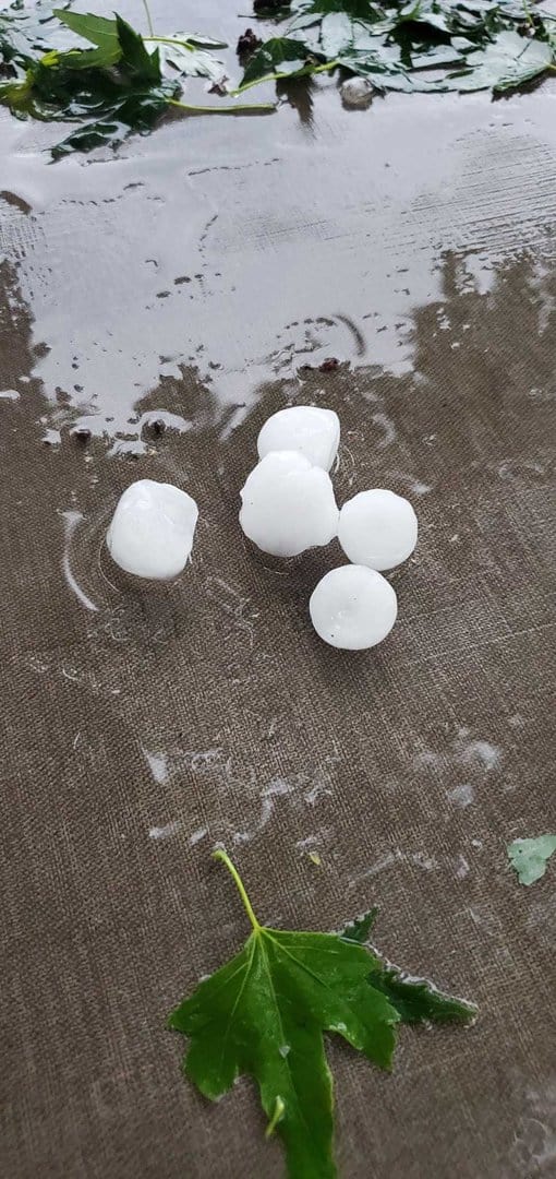 Hail on ground from Tuesday's Hail storm in Omaha