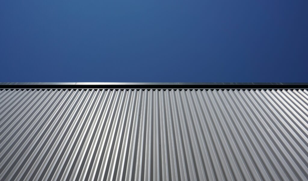 Metal roof in sunlight.