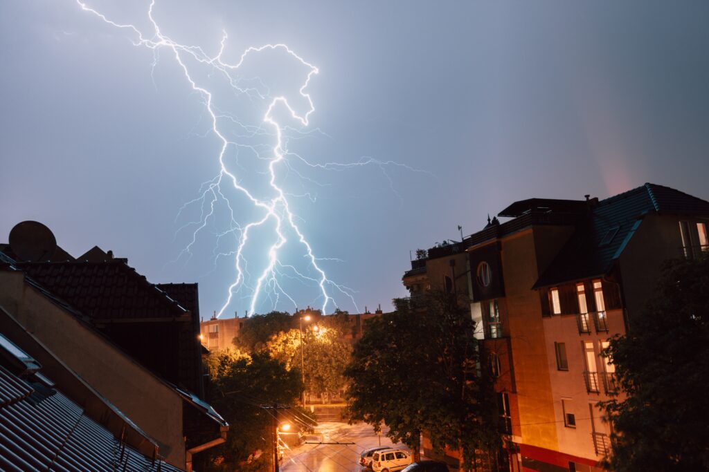 A lightning strike in Omaha.