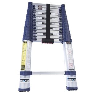 Fully retracted telescoping ladder used for roof inspections
