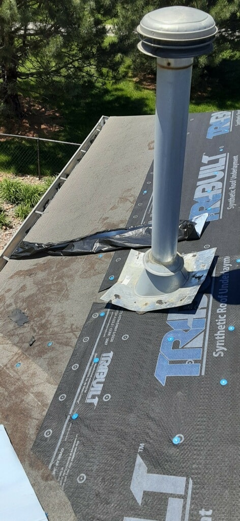 Roof vent during a roof replacement in Des moines, ia