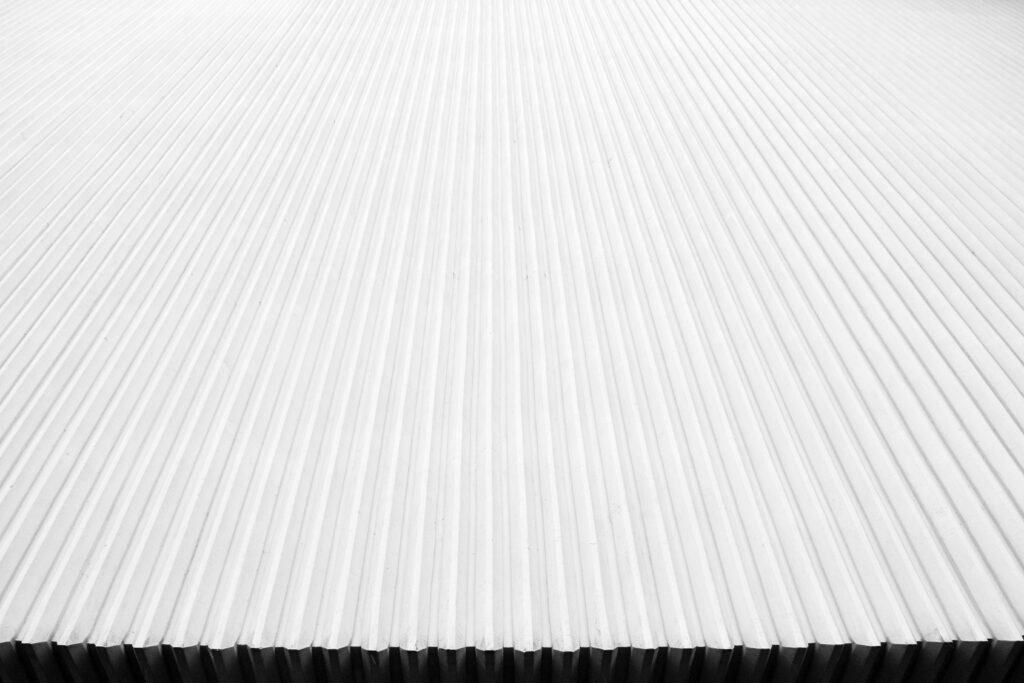 A white metal roof
