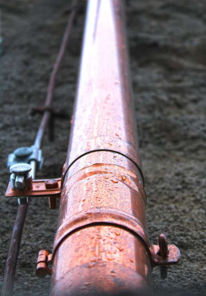 A close up of a copper gutter on an Omaha home